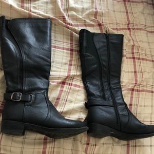 Black tall boots. Worn once
